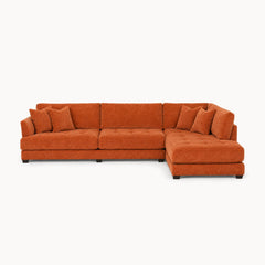 Vantage Sectional in Lush Papaya (RHF) - studio front view - Stanton - Whats New Furniture Portland OR