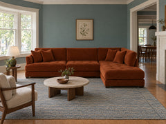 Vantage Sectional in Marquis Rust (RHF) styled in a 1920s Laurelhurst Colonial living room - Whats New Furniture Portland OR