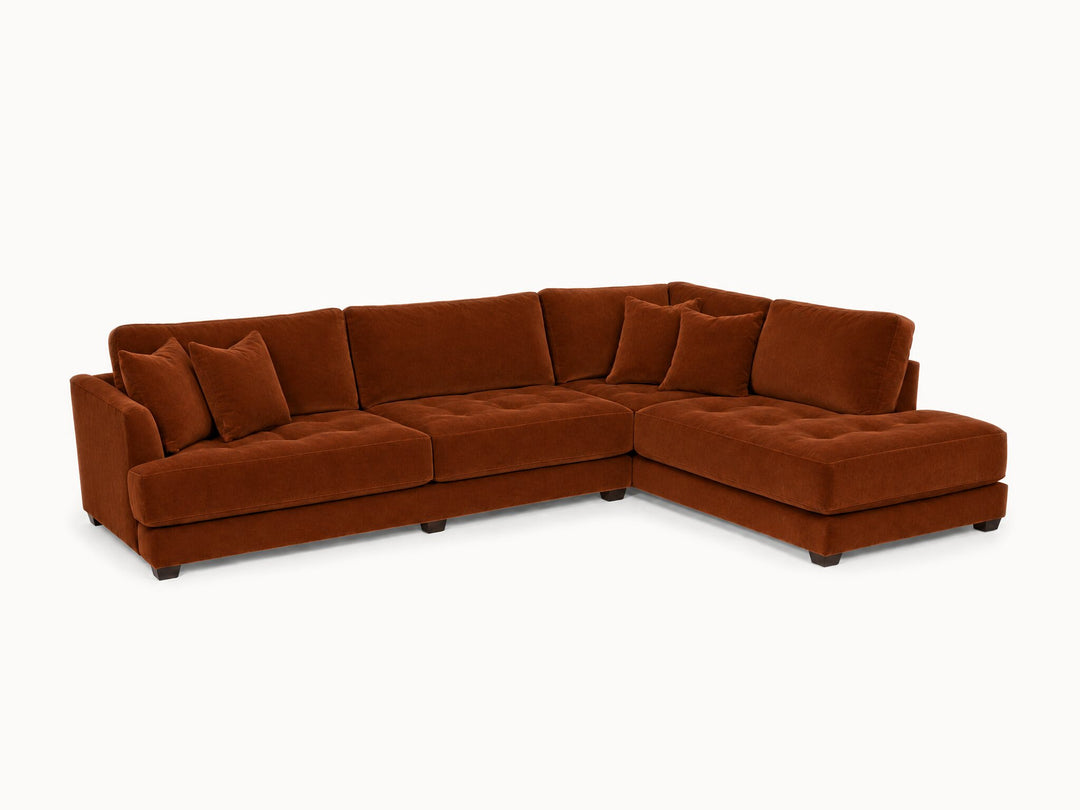 Vantage Sectional in Marquis Rust (RHF) - studio three-quarter view - Stanton - Whats New Furniture Portland OR