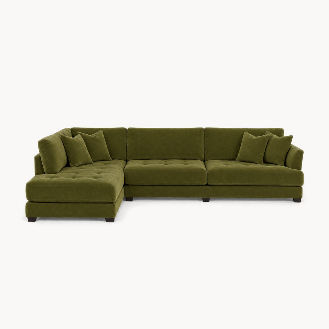 Vantage Sectional in Vintage Moss (LHF) - studio front view - Stanton - Whats New Furniture Portland OR
