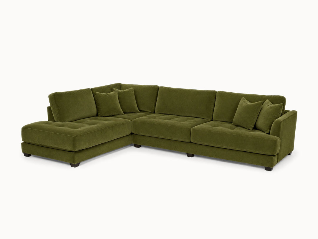 Vantage Sectional in Vintage Moss (LHF) - studio three-quarter view - Stanton - Whats New Furniture Portland OR