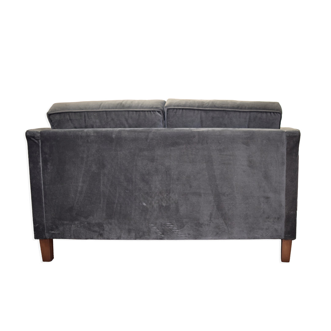 Velvet Mid Century Modern Loveseat detail view 2 - Whats New Furniture - Portland, Oregon