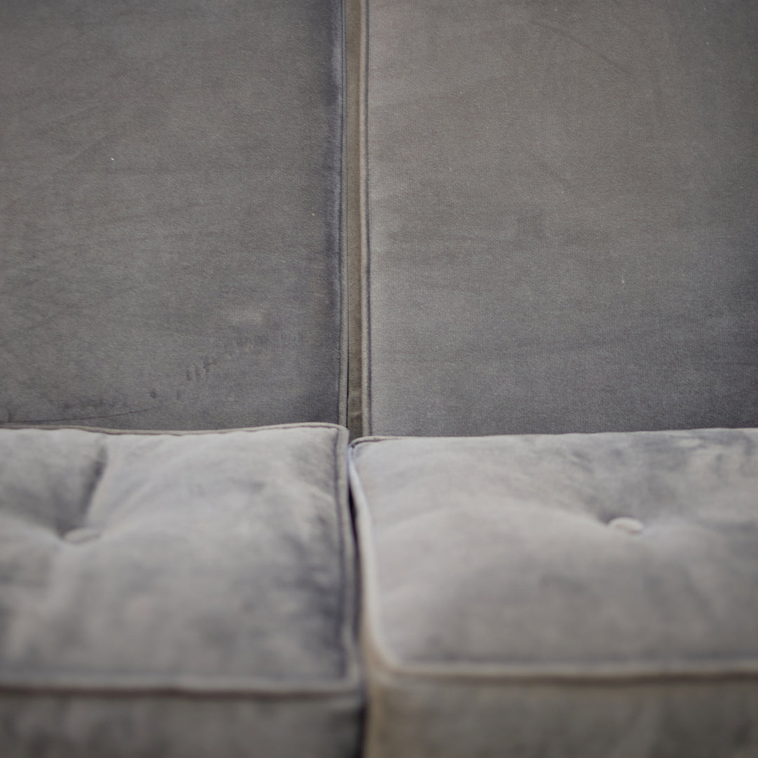 Velvet Mid Century Modern Loveseat detail view 3 - Whats New Furniture - Portland, Oregon