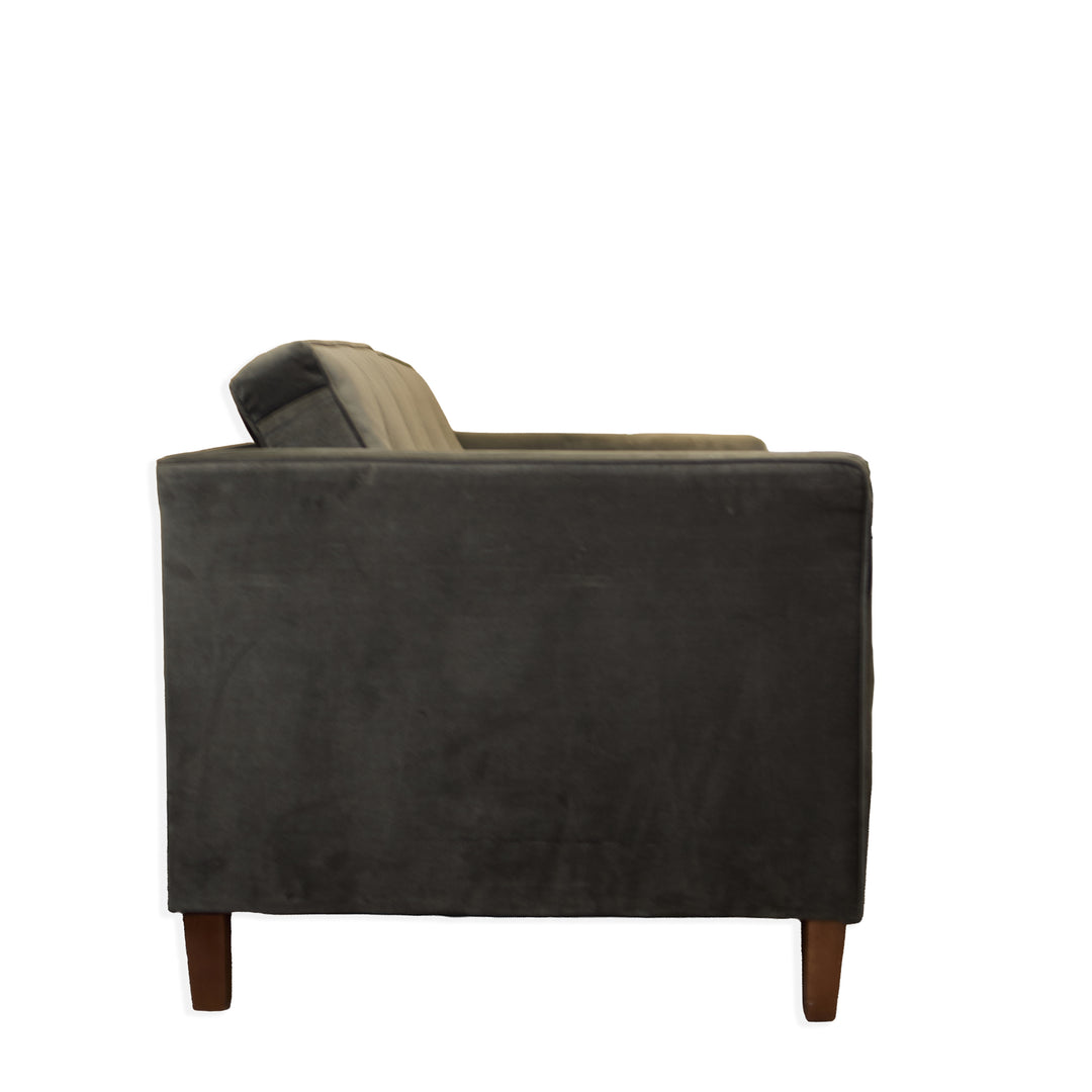Velvet Mid Century Modern Loveseat detail view - Whats New Furniture - Portland, Oregon
