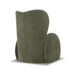 Victoria Accent Wing Chair in Canna Forest Green back view - oversized wingback accent chair private label - Whats New Furniture Portland OR