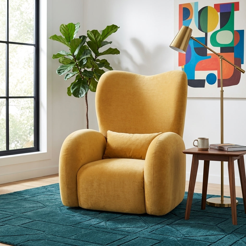 Victoria Accent Wing Chair in Canna Forest Green view 23 - oversized wingback accent chair private label - Whats New Furniture Portland OR