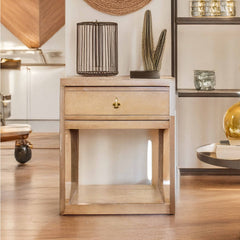 Vintage 1 Drawer Nightstand detail view 2 - Whats New Furniture - Portland, Oregon