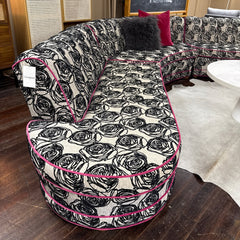 Vintage 3 - Piece Curved Sectional detail view 6 - Whats New Furniture - Portland, Oregon