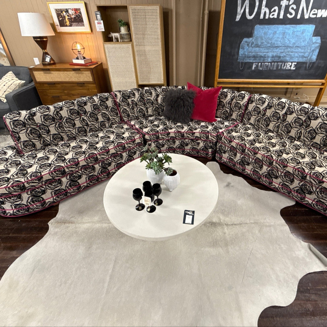 Vintage 3 - Piece Curved Sectional detail view 8 - Whats New Furniture - Portland, Oregon