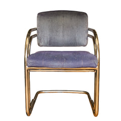 Vintage Ink Blue and Chrome chair - Whats New Furniture - Portland, Oregon
