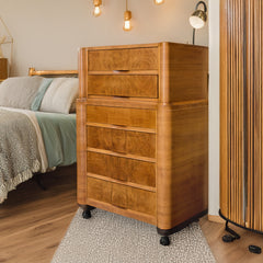 Vintage Art Deco Dresser and NIghtstand detail view 5 - Whats New Furniture - Portland, Oregon