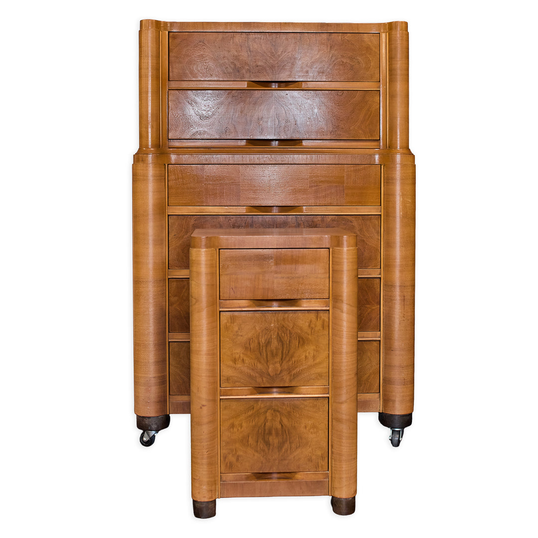Vintage Art Deco Dresser and NIghtstand detail view 4 - Whats New Furniture - Portland, Oregon