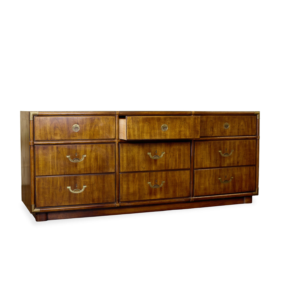 Vintage Mid - Century 9 Drawer Dresser detail view 6 - Whats New Furniture - Portland, Oregon