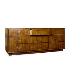 Vintage Mid - Century 9 Drawer Dresser detail view 6 - Whats New Furniture - Portland, Oregon