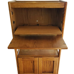 Vintage Oak Media Cabinet detail view 4 - Whats New Furniture - Portland, Oregon