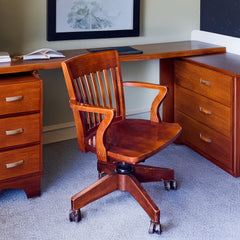 Vintage Rolling Desk Chair detail view 3 - Whats New Furniture - Portland, Oregon