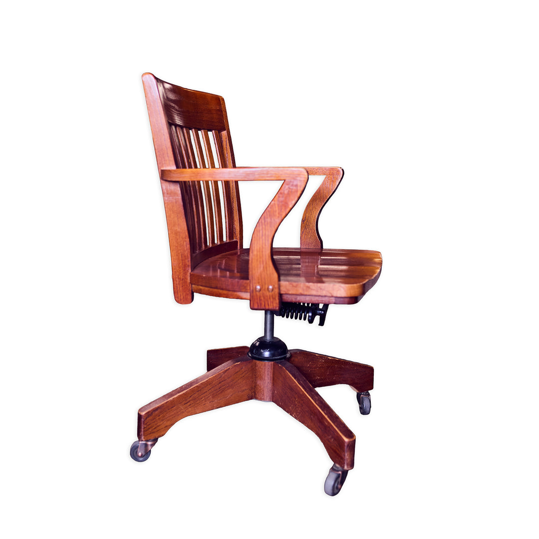 Vintage Rolling Desk Chair detail view - Whats New Furniture - Portland, Oregon