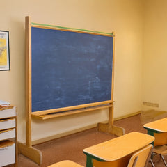 Vintage Two - Sided Chalkboard on Wheels detail view - Whats New Furniture - Portland, Oregon