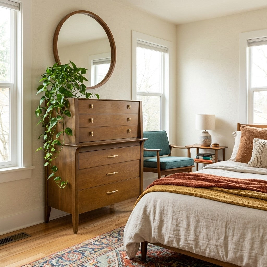 Walnut Mid-Century Dresser - view 4