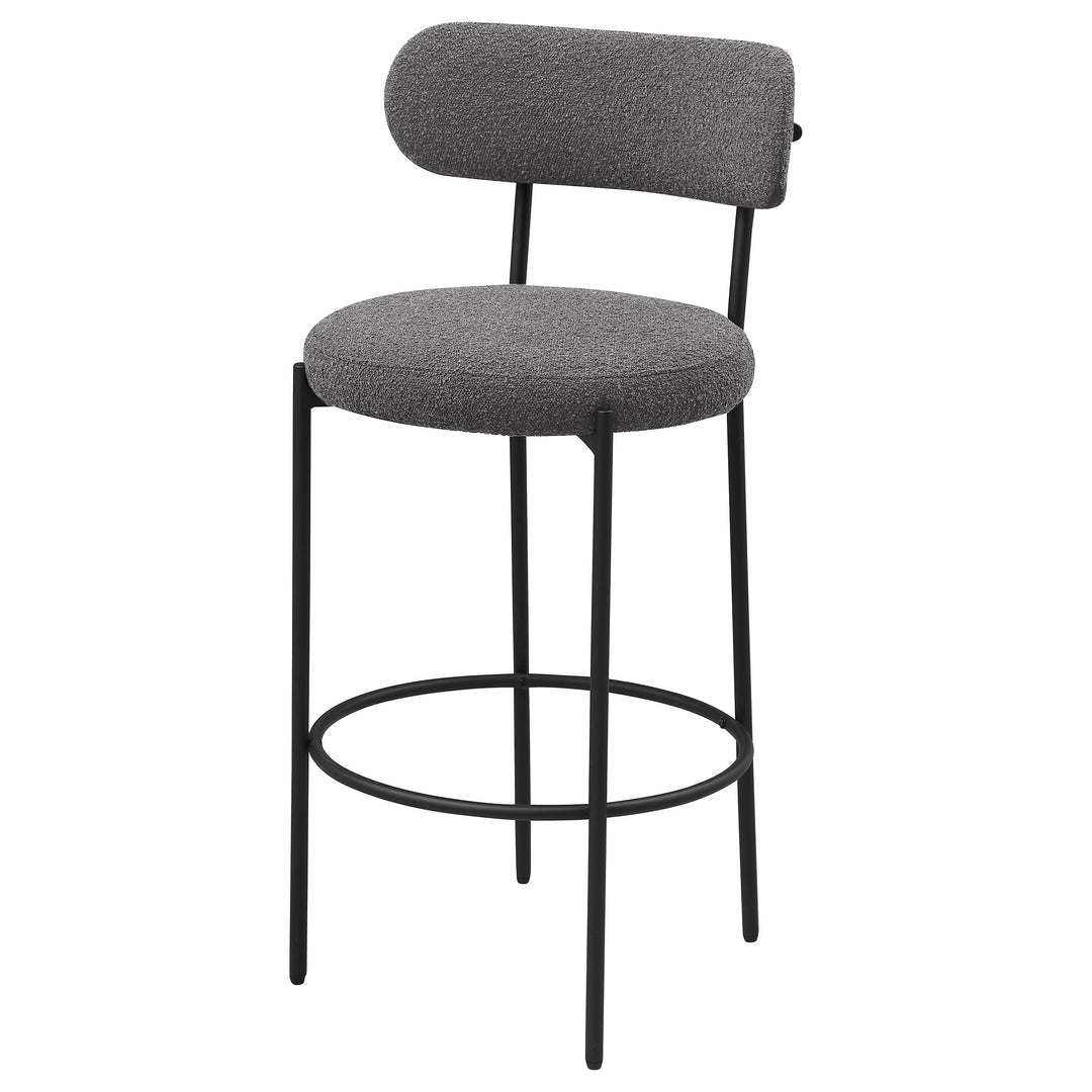Viola Boucle Upholstered Bar Chair Grey (Set of 2) - What&