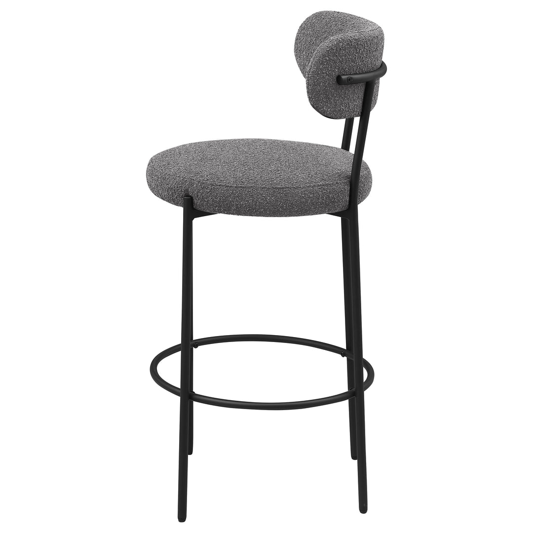 Viola Boucle Upholstered Bar Chair Grey (Set of 2) - What&