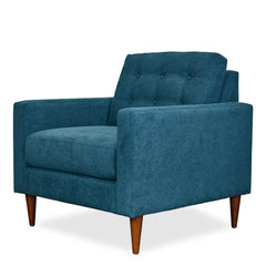 Vogue Modern Chair in Sensation Turquoise side angle - Oregon-made accent chair by Stanton - Whats New Furniture Portland OR