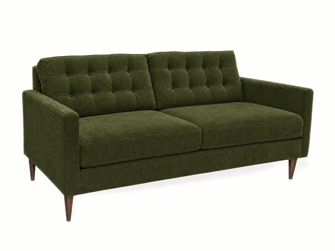 Vogue Modern Sofa in Lush Spinach - studio three-quarter view - Stanton - Whats New Furniture Portland OR