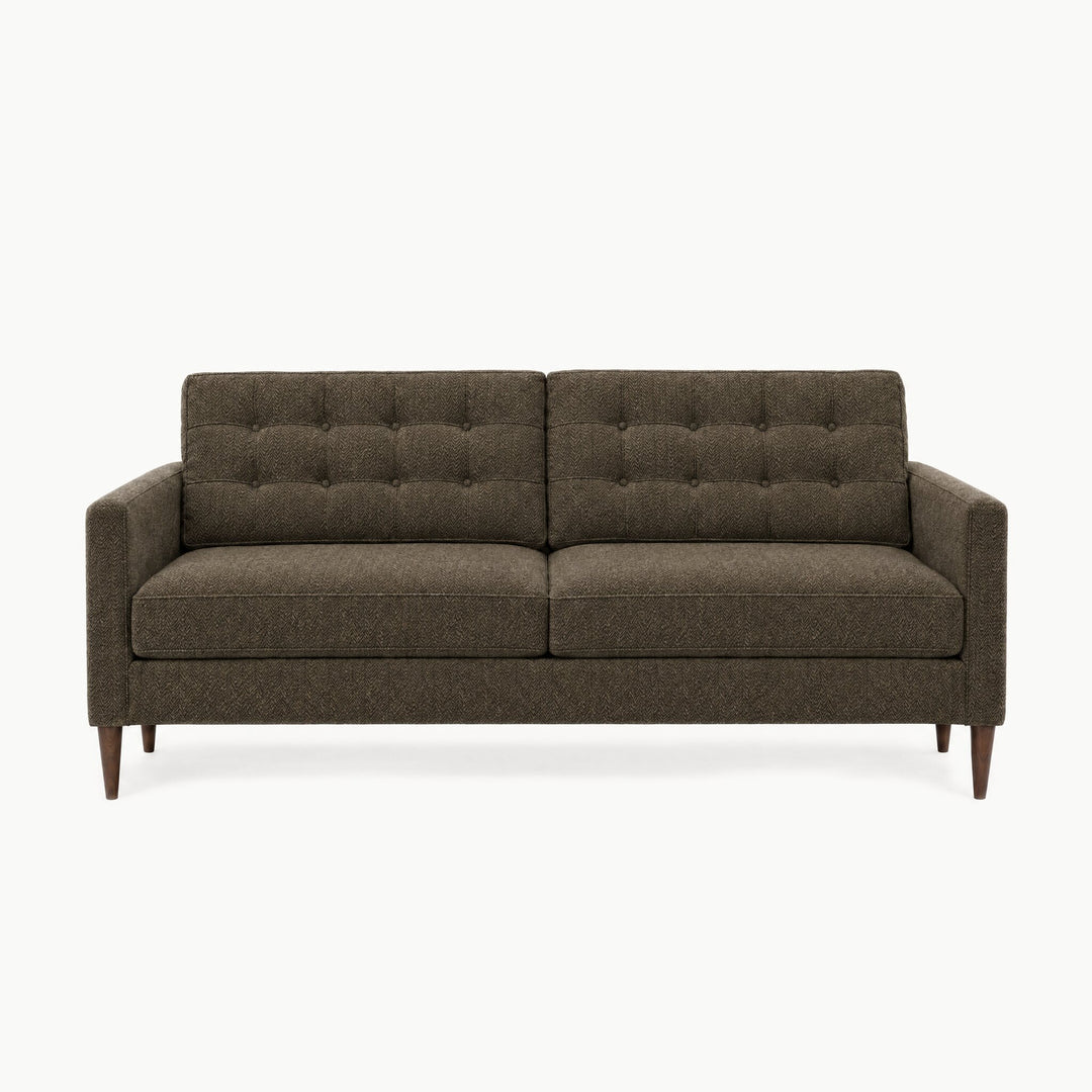 Vogue Modern Sofa in Seamount Walnut - studio front view - Stanton - Whats New Furniture Portland OR