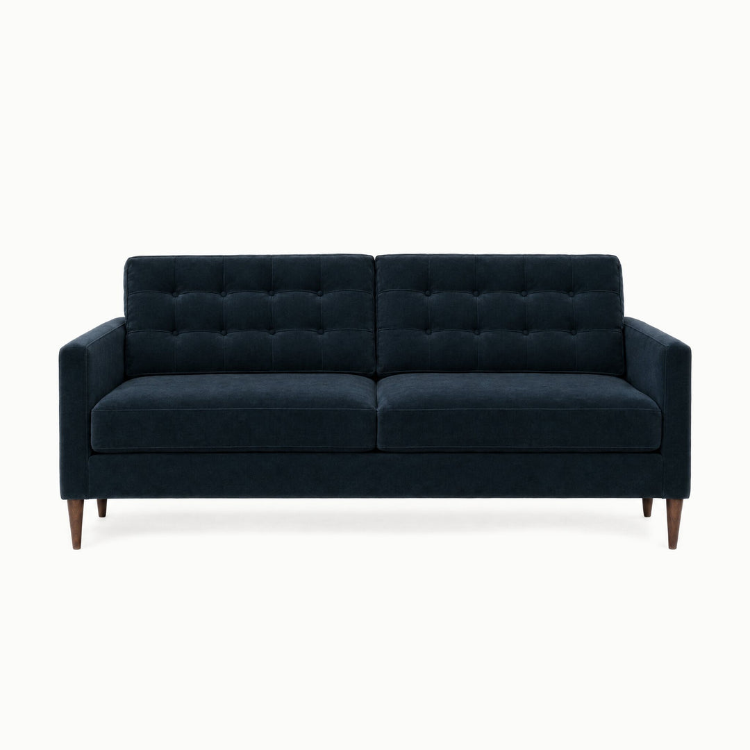 Vogue Modern Sofa in Sensation Midnight - studio front view - Stanton - Whats New Furniture Portland OR