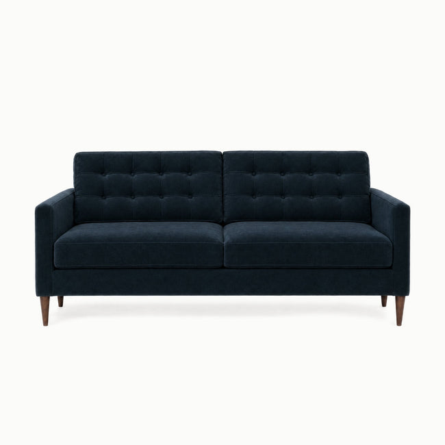 Vogue Modern Sofa in Sensation Midnight - studio front view - Stanton - Whats New Furniture Portland OR