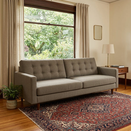 Vogue Modern Sofa in Sensation Mineral back view - modern sofa by Stanton - Whats New Furniture Portland OR