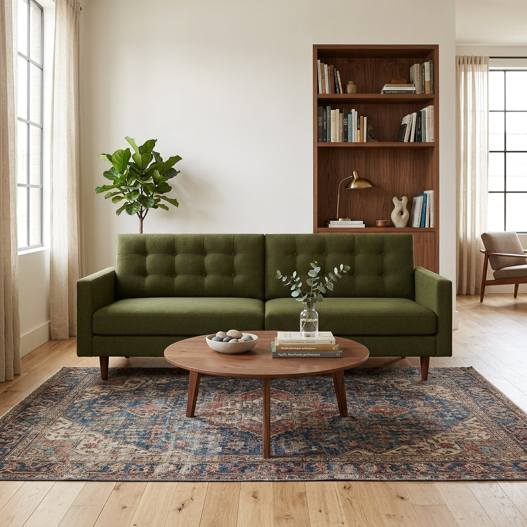 Vogue Modern Sofa in Vintage Moss view 14 - modern sofa by Stanton - Whats New Furniture Portland OR