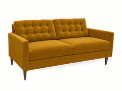 Vogue Modern Sofa in Vintage Saffron - studio three-quarter view - Stanton - Whats New Furniture Portland OR