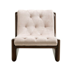 Vondra Velvet Accent Chair in Velina Dune - front studio view - Whats New Furniture Portland