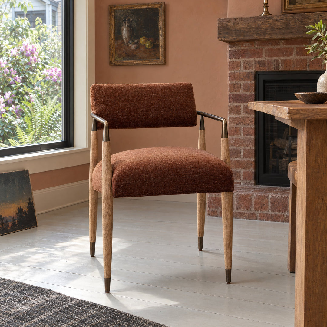 Waldon Dining Chair in Altair Sienna styled in a Portland home - Whats New Furniture
