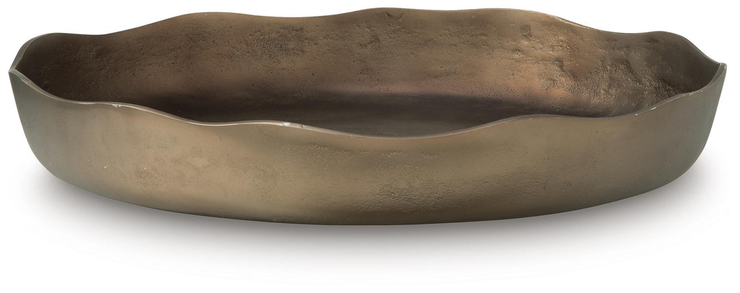 Wallmen Tray in Champagne Gold Finish — official Ashley Furniture studio view