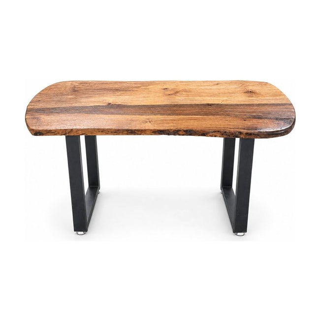 Walnut live edge side table with a natural slab outline - Whats New Furniture Portland OR