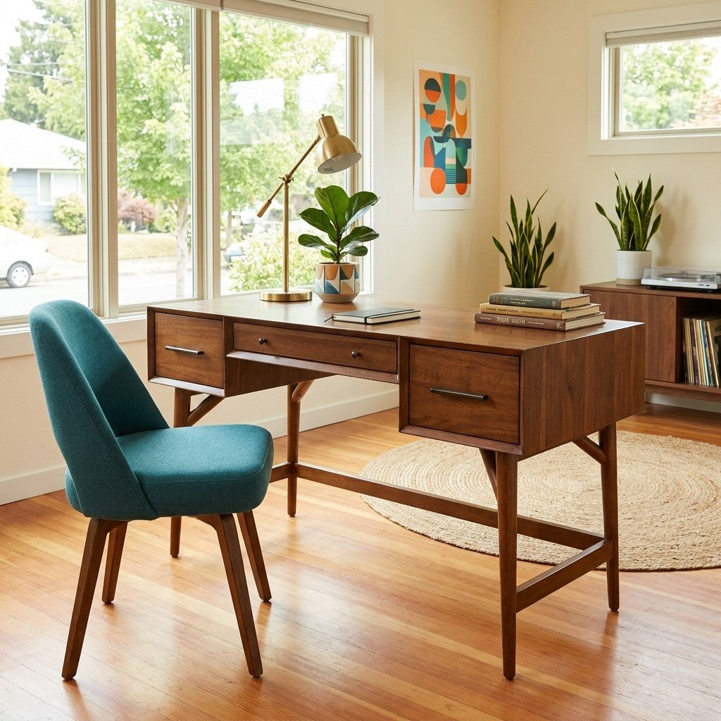 Walnut Mid-Century Desk - view 5