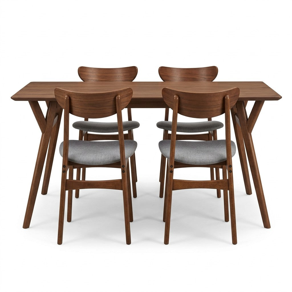 Walnut Mid-Century Dining Set - consignment furniture Portland
