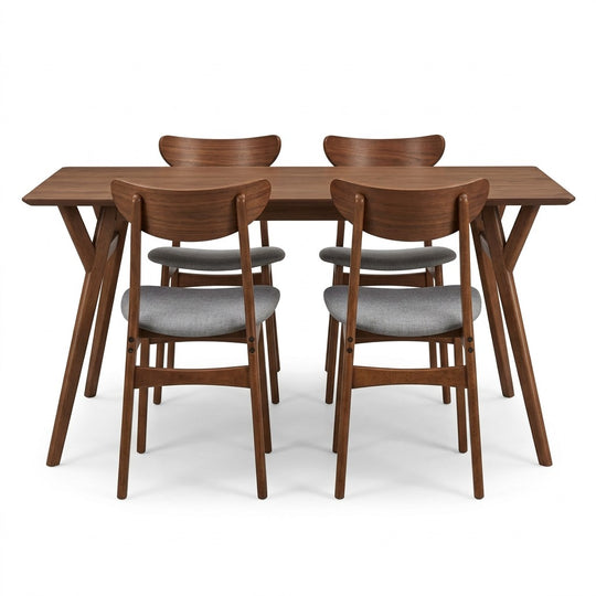 Walnut Mid-Century Dining Set - consignment furniture Portland