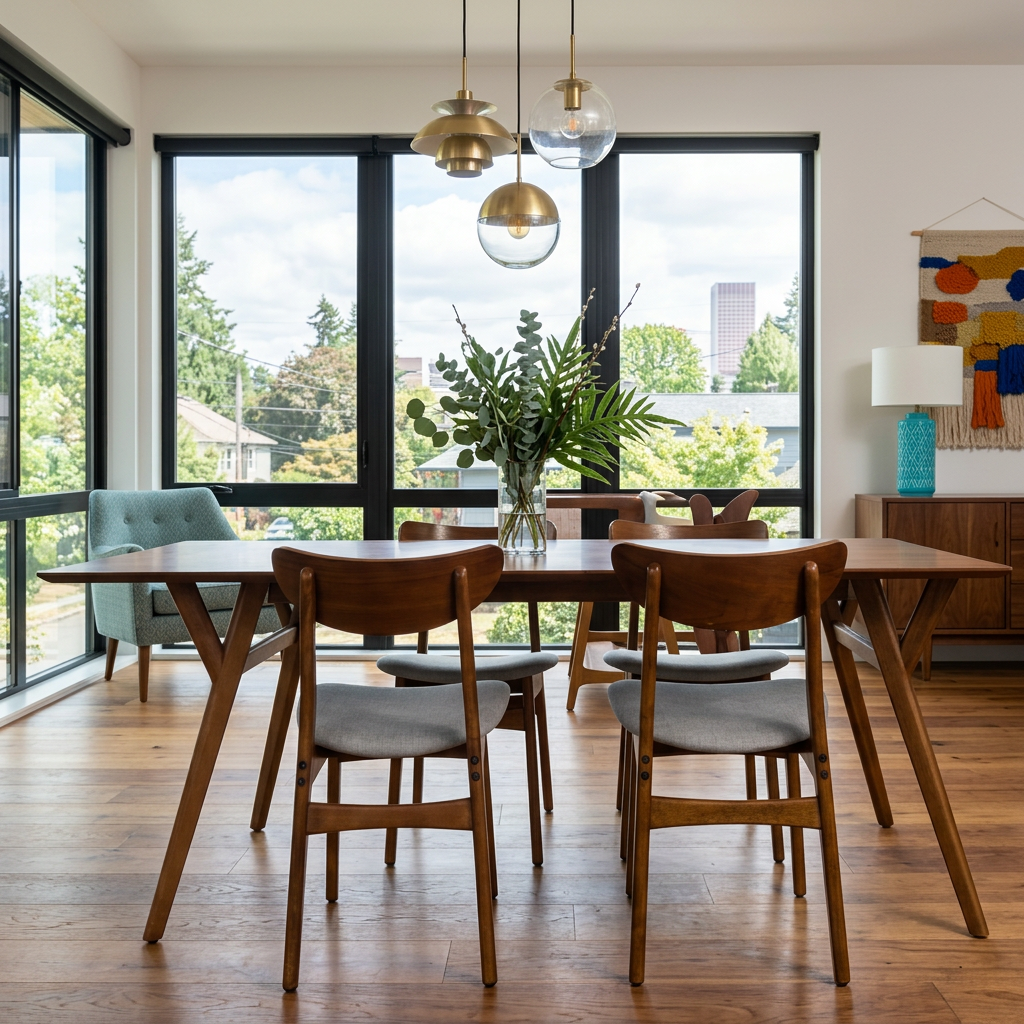 Walnut Mid-Century Dining Set - view 5