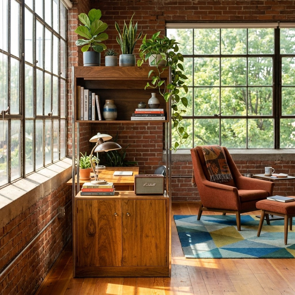 Walnut Mid-Century Storage - view 5