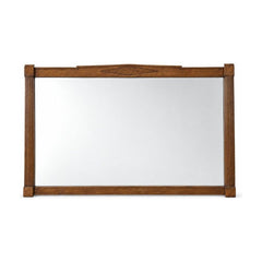 Walnut mid-century wall mirror with a slim wood frame - Whats New Furniture Portland OR