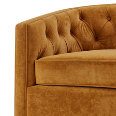 Walsh Swivel Arm Chair in Dainty Caramel fabric detail - swivel arm chair by NPD - Whats New Furniture Portland OR