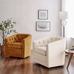 Walsh Swivel Arm Chair in Dainty Caramel room setting - swivel arm chair by NPD - Whats New Furniture Portland OR