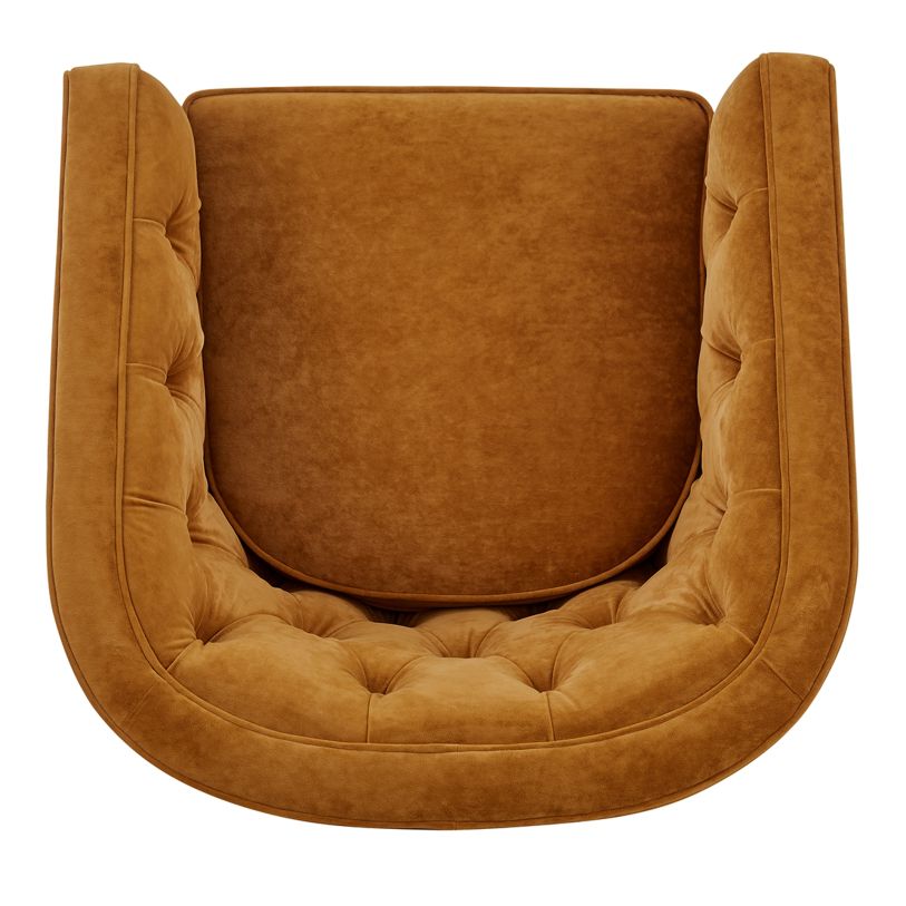 Walsh Swivel Arm Chair in Dainty Caramel top view - swivel arm chair by NPD - Whats New Furniture Portland OR
