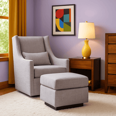 West Elm Glider w/ottoman detail view 4 - Whats New Furniture - Portland, Oregon
