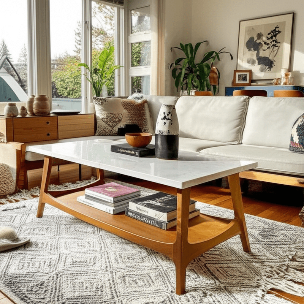 Marble West Elm Coffee Table - view 4