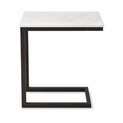White modern accent table with clean lines and a compact rectangular top by West Elm
