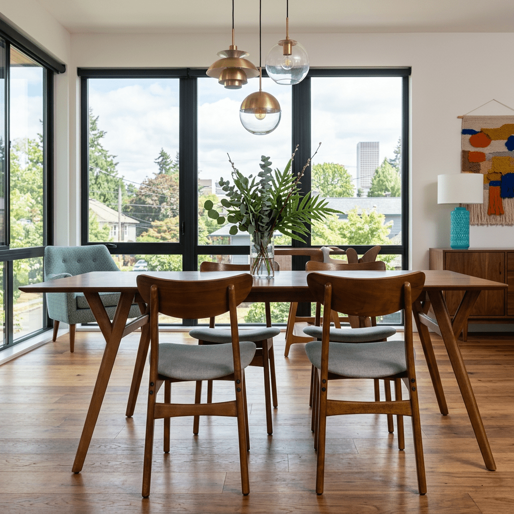 Walnut Mid-Century Dining Set - view 5